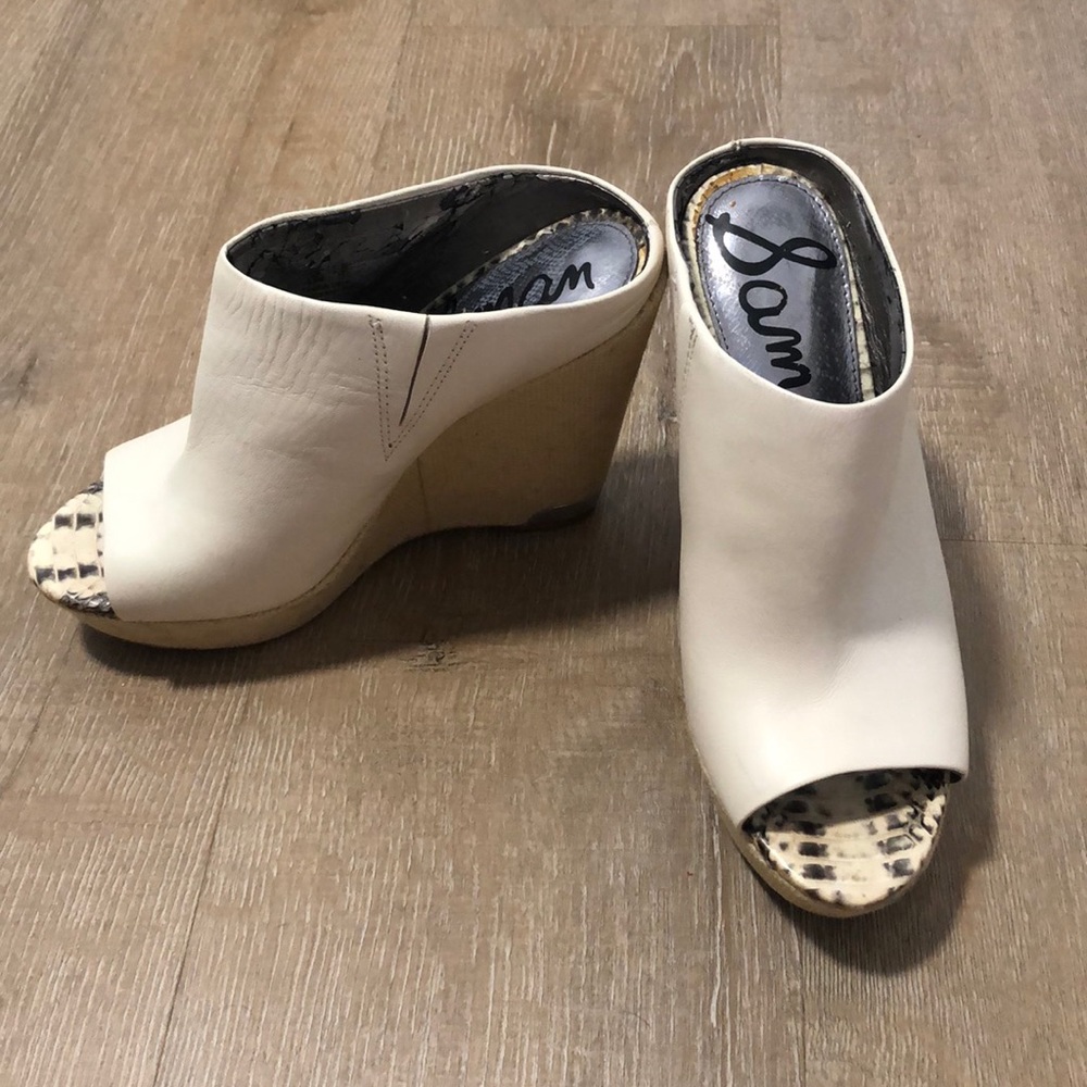 Great condition Sam Edelman ivory wedges